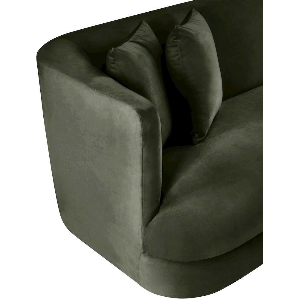 Alder Green Velvet Loveseat