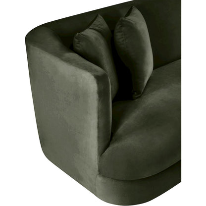 Alder Green Velvet Loveseat