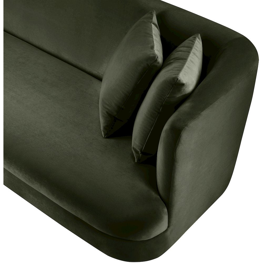 Alder Green Velvet Loveseat