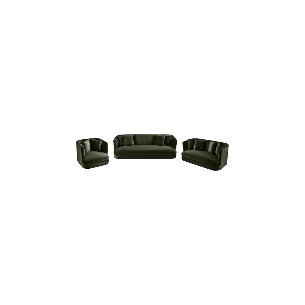 Alder Green Velvet Loveseat