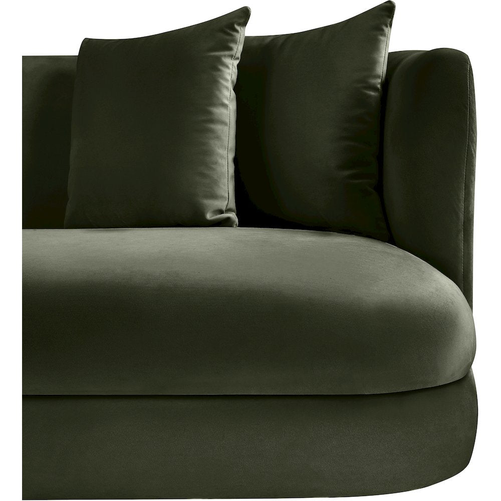 Alder Green Velvet Loveseat