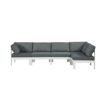 Gray Fabric Outdoor Patio Modular Sectional, Contemporary Style, Cushioned