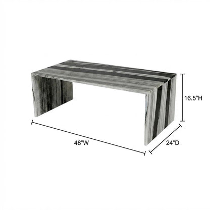 Contemporary Marble Coffee Table with Durable Panda Finish