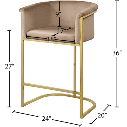 Donatella Beige Velvet Stool