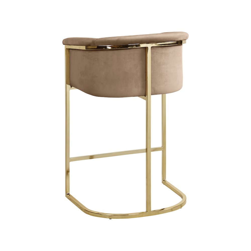 Donatella Beige Velvet Stool