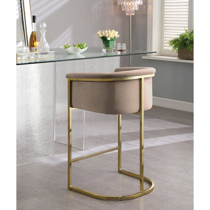 Donatella Beige Velvet Stool