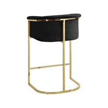 Donatella Black Velvet Stool