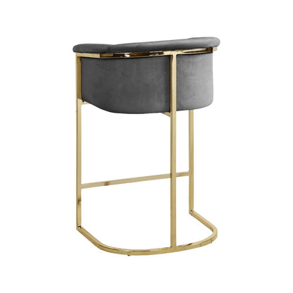 Donatella Grey Velvet Stool