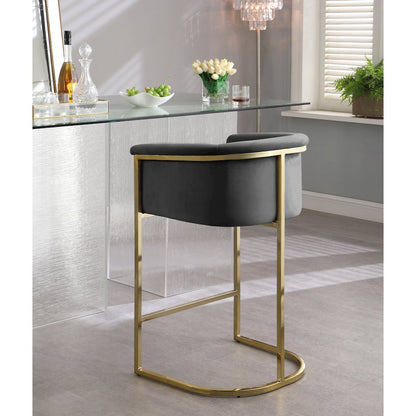 Donatella Grey Velvet Stool