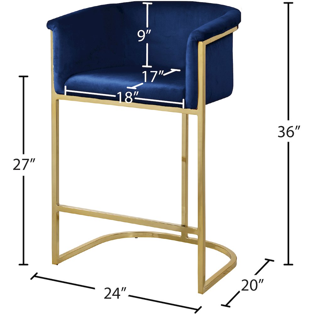 Donatella Navy Velvet Stool