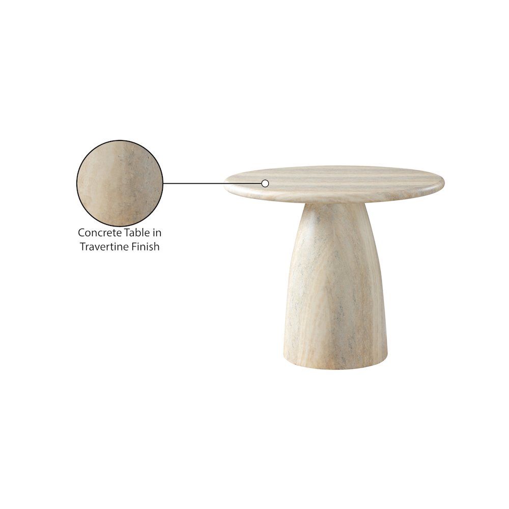 Cosenza Travertine 36" Travertine Finish Concrete Dining Table