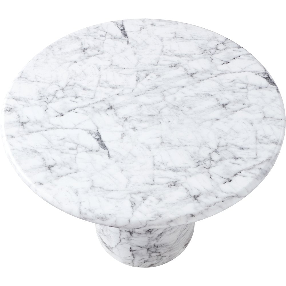 Cosenza White 36" Marble Finish Concrete Dining Table