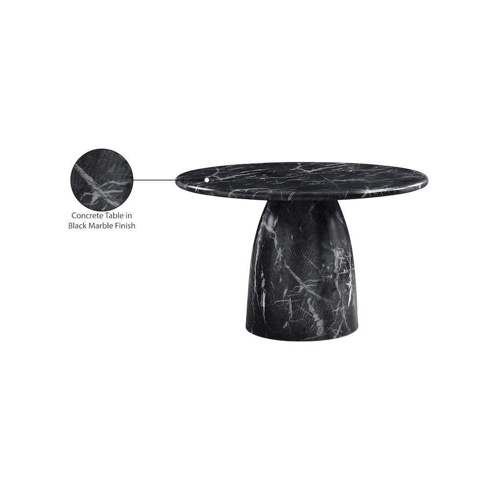 Cosenza Black 48.5" Marble Finish Concrete Dining Table