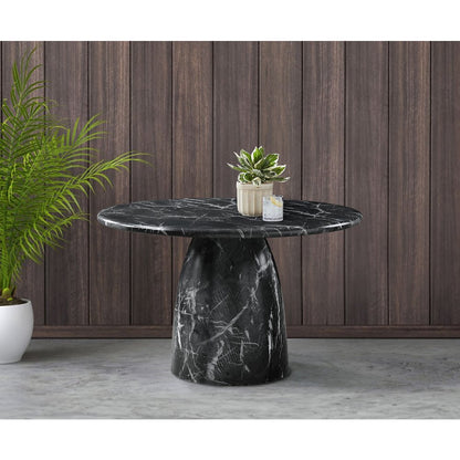 Cosenza Black 48.5" Marble Finish Concrete Dining Table