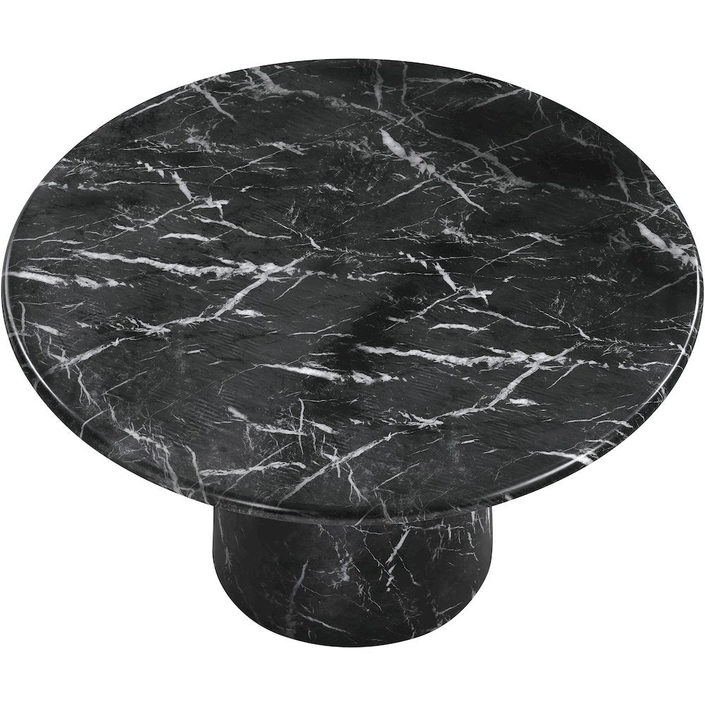 Cosenza Black 48.5" Marble Finish Concrete Dining Table