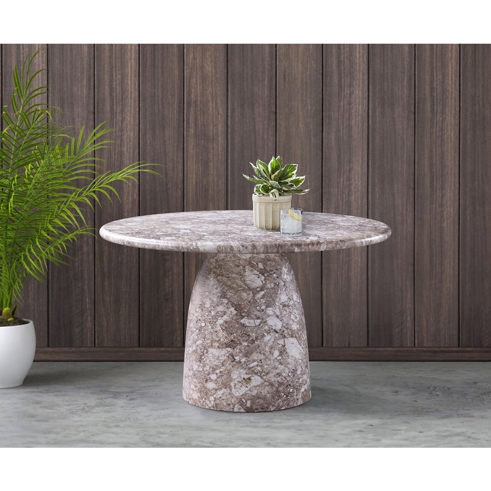 Cosenza Brown 48.5" Marble Finish Concrete Dining Table