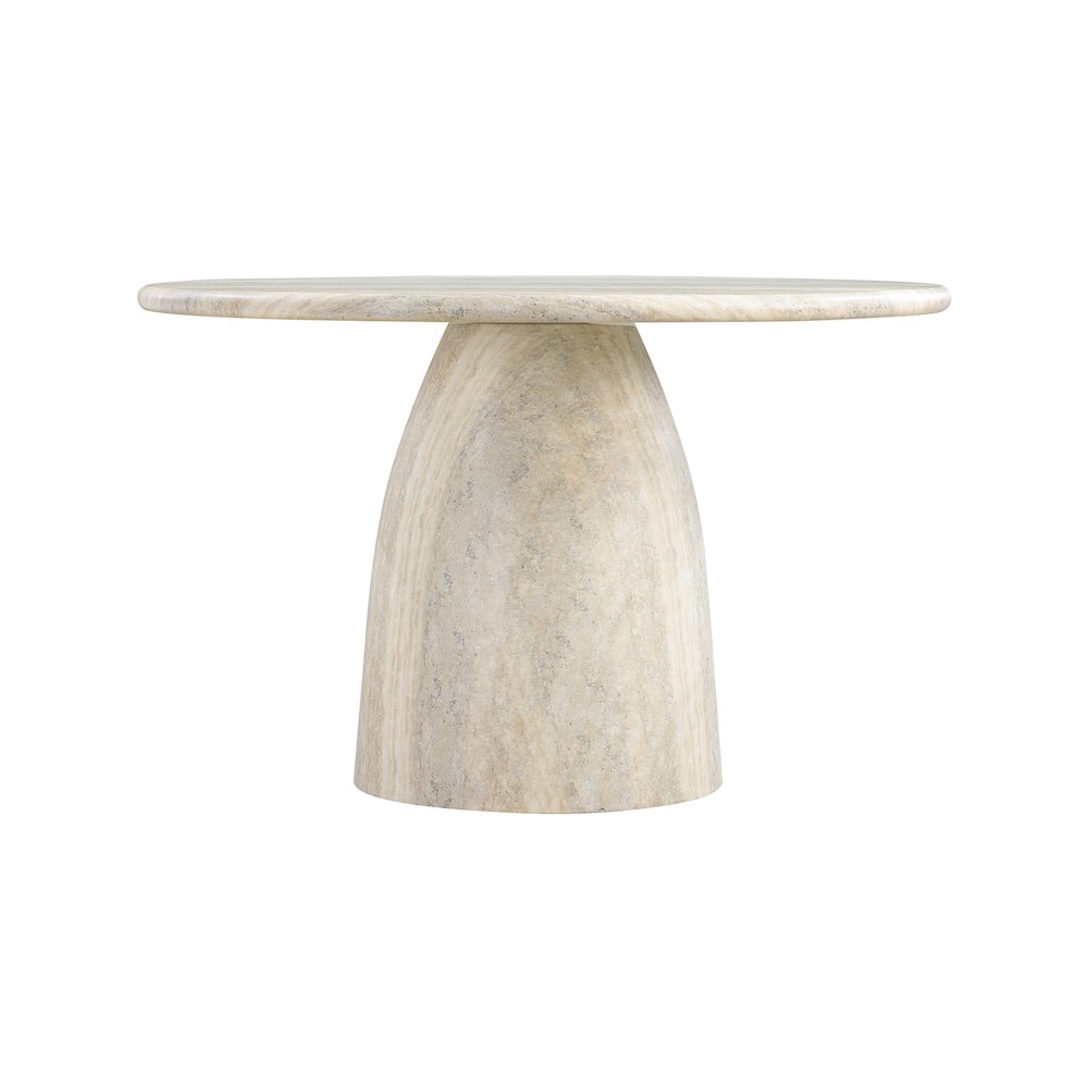 Cosenza Travertine 48.5" Travertine Finish Concrete Dining Table