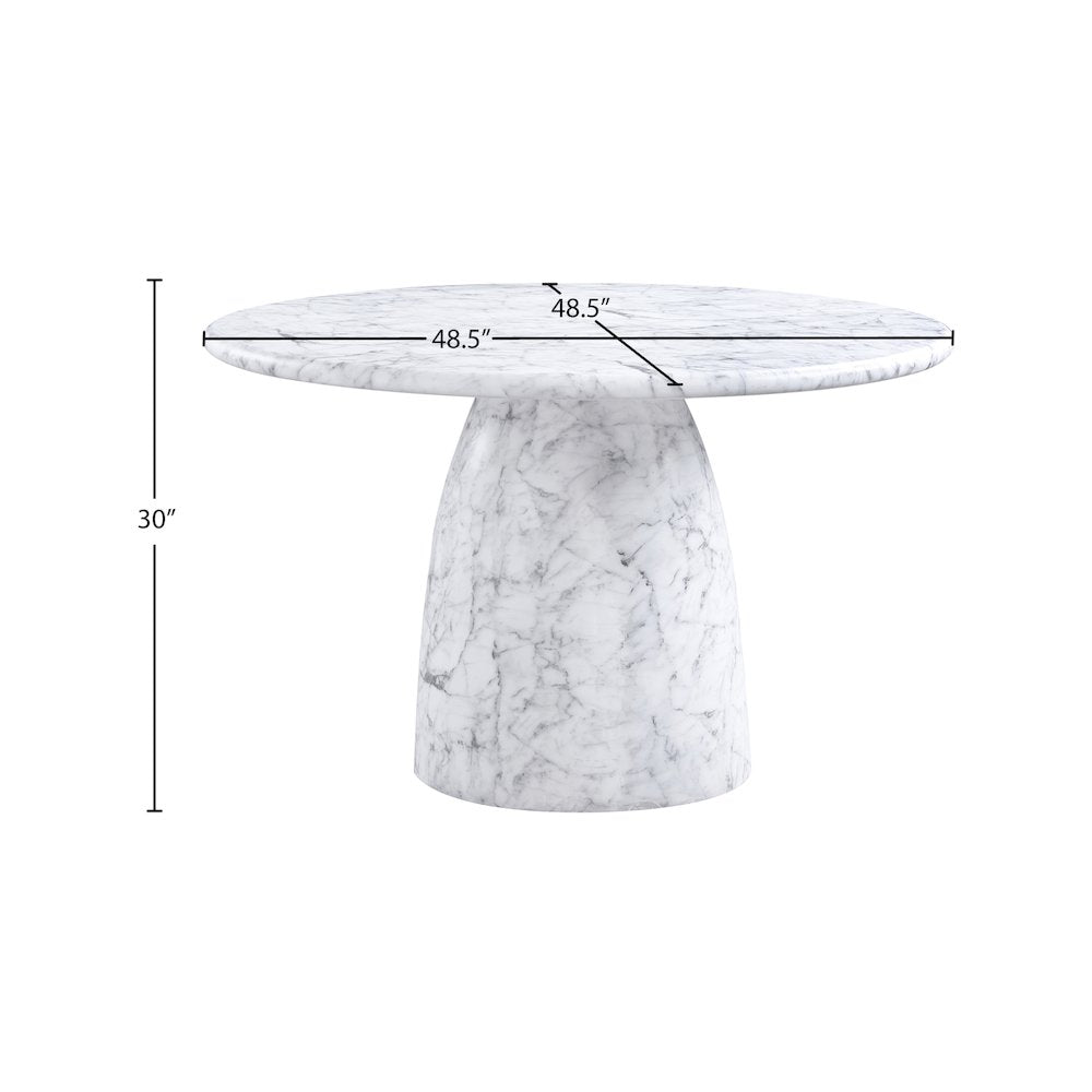 Cosenza White 48.5" Marble Finish Concrete Dining Table
