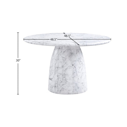 Cosenza White 48.5" Marble Finish Concrete Dining Table