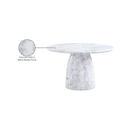 Cosenza White 48.5" Marble Finish Concrete Dining Table