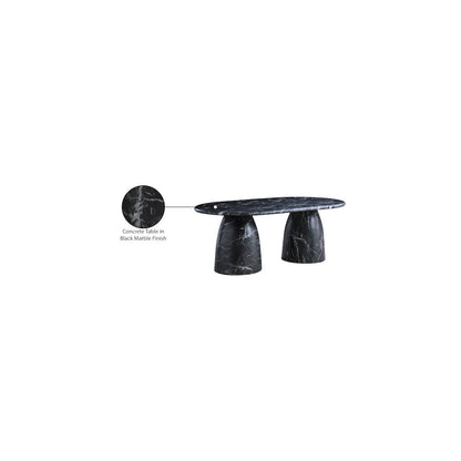 Cosenza Black 78" Marble Finish Concrete Dining Table