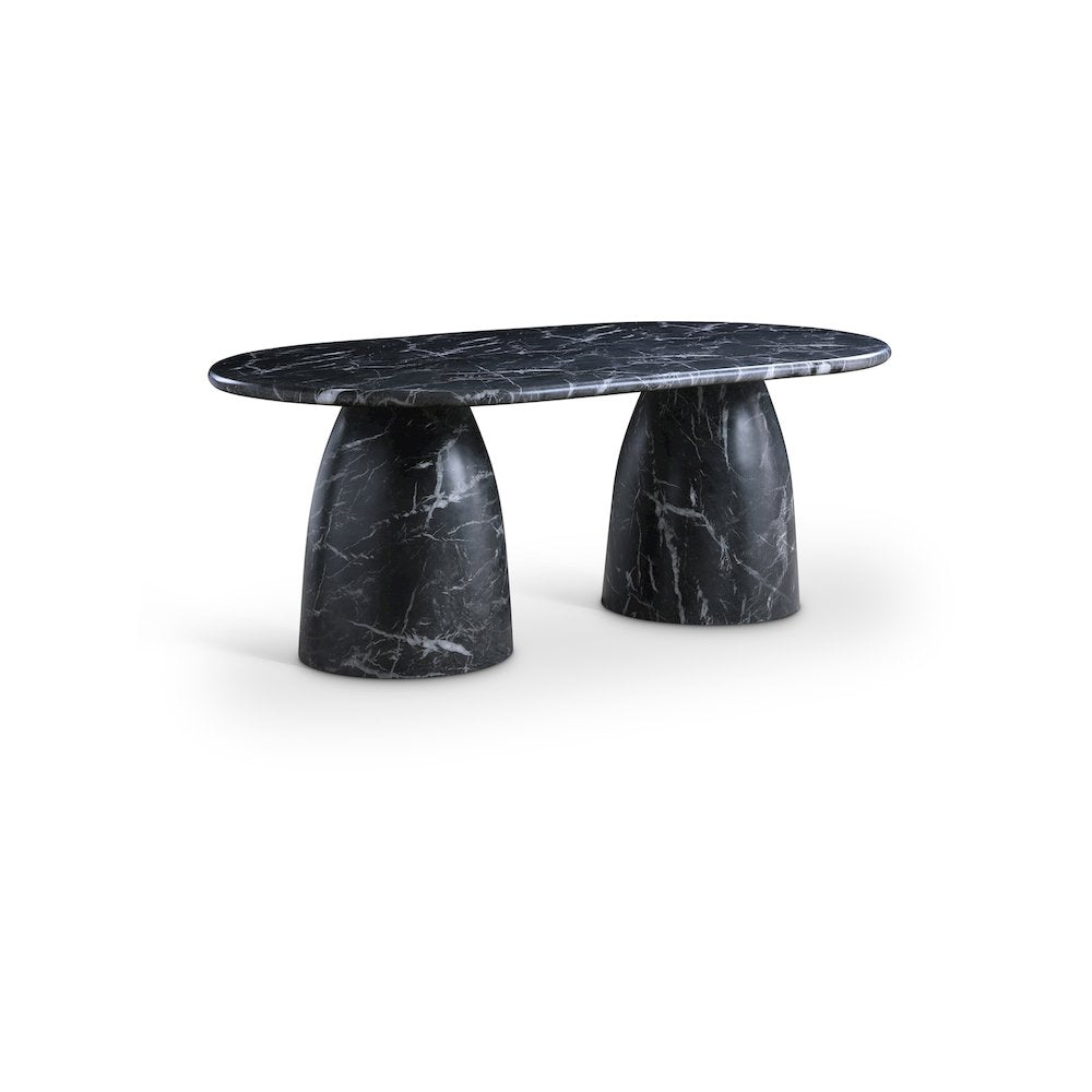 Cosenza Black 78" Marble Finish Concrete Dining Table