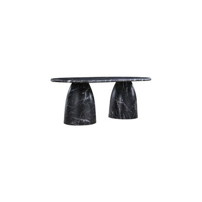 Cosenza Black 78" Marble Finish Concrete Dining Table