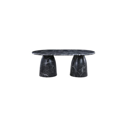Cosenza Black 78" Marble Finish Concrete Dining Table