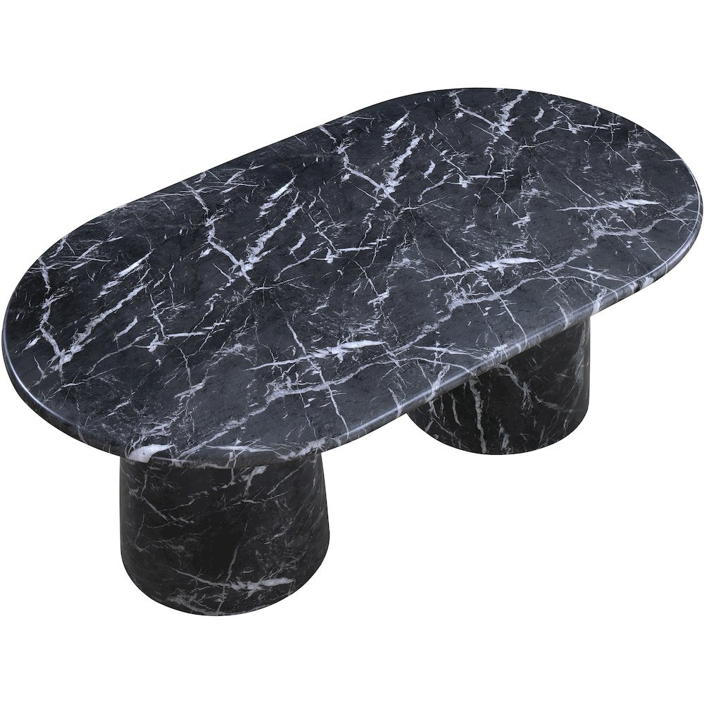 Cosenza Black 78" Marble Finish Concrete Dining Table