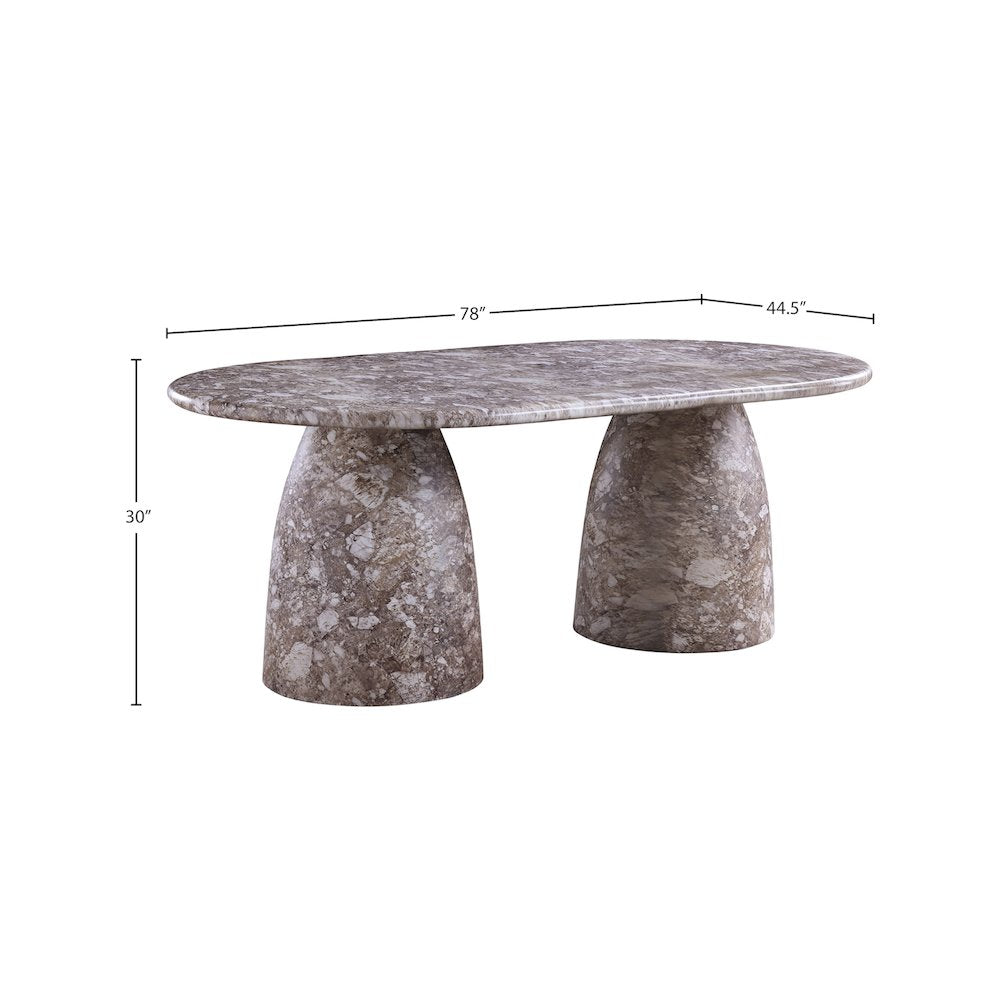 Cosenza Brown 78" Marble Finish Concrete Dining Table