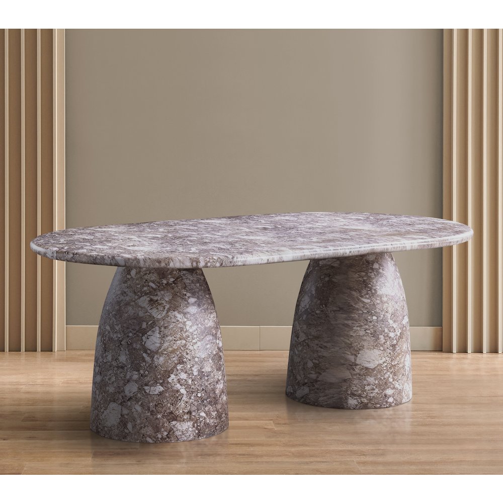 Cosenza Brown 78" Marble Finish Concrete Dining Table