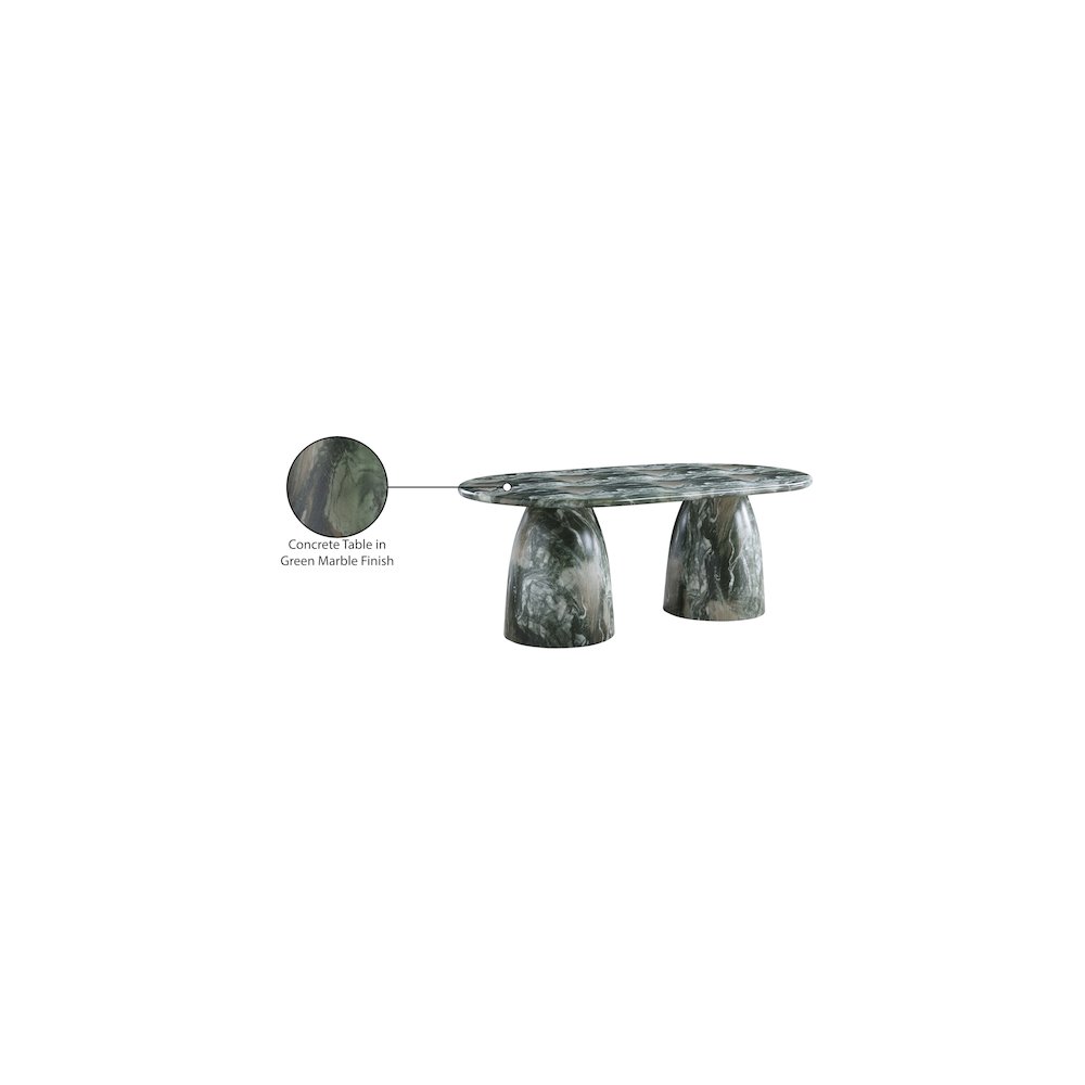 Cosenza Green 78" Marble Finish Concrete Dining Table