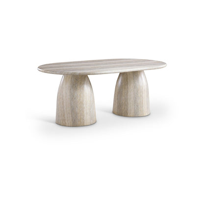 Cosenza Travertine 78" Travertine Finish Concrete Dining Table