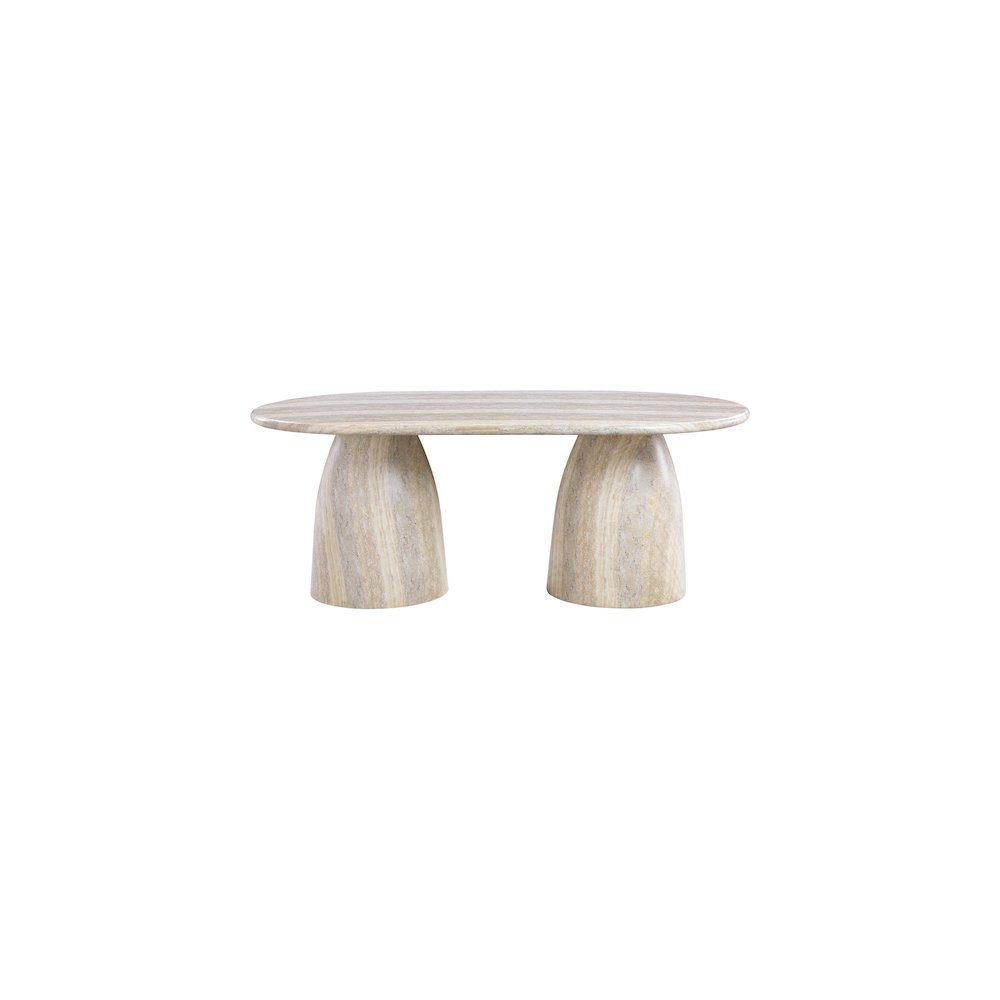 Cosenza Travertine 78" Travertine Finish Concrete Dining Table
