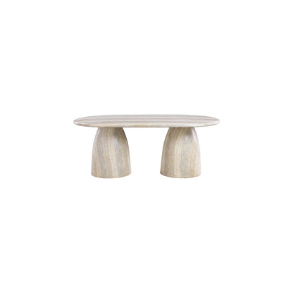 Cosenza Travertine 78" Travertine Finish Concrete Dining Table