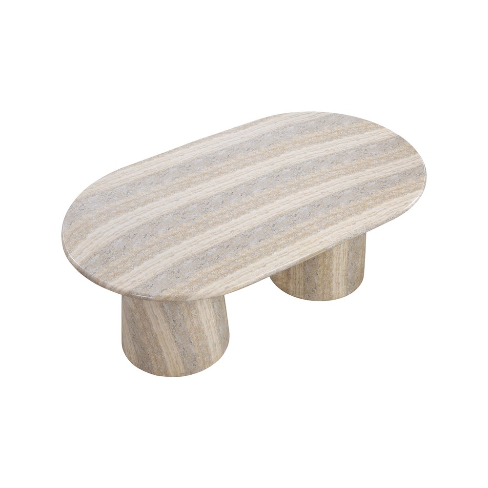 Cosenza Travertine 78" Travertine Finish Concrete Dining Table