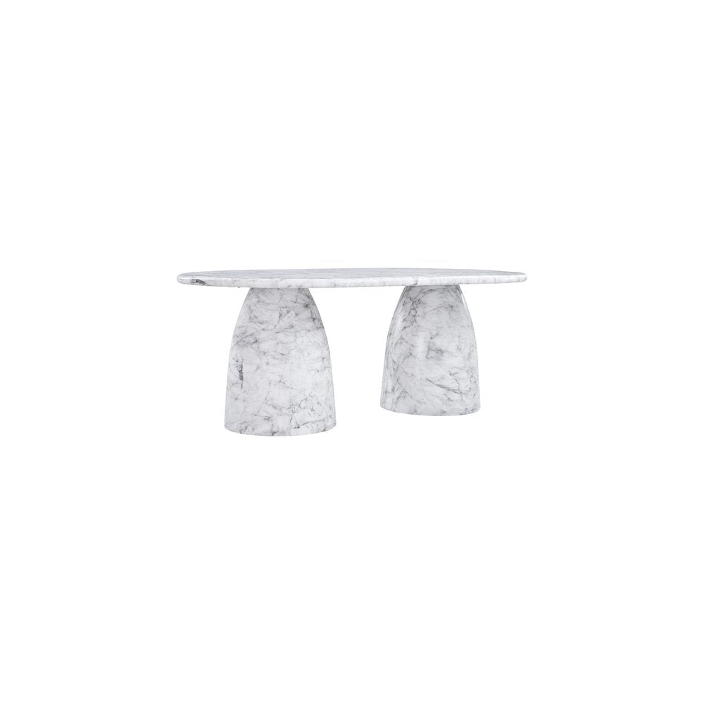 Cosenza White 78" Marble Finish Concrete Dining Table