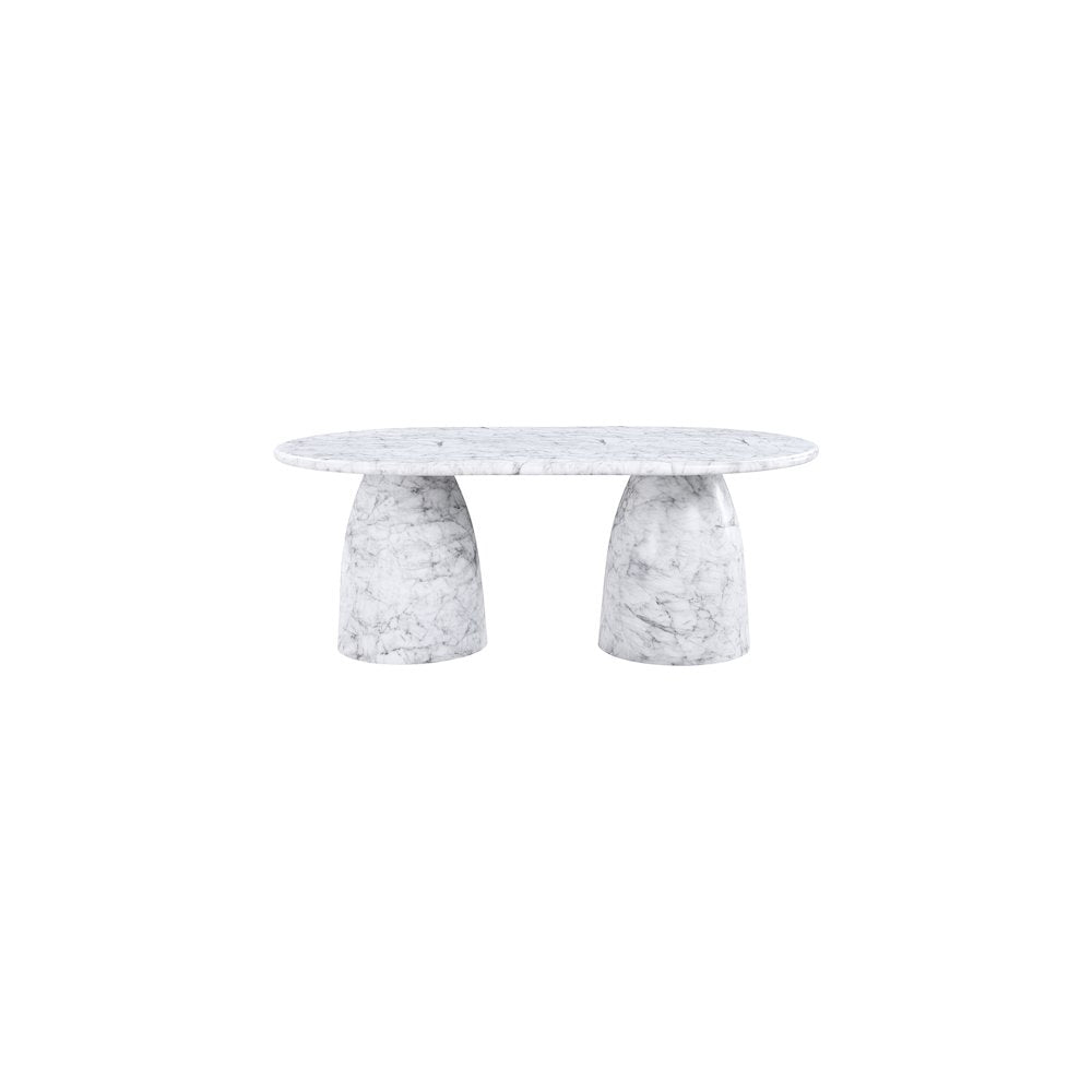 Cosenza White 78" Marble Finish Concrete Dining Table