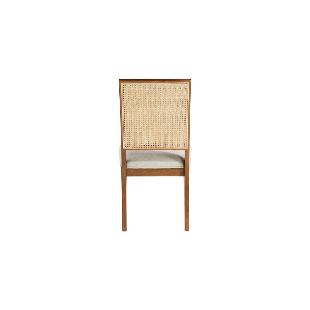 Butterfly Cream Linen Textured Fabric Dining Chair, Set of 2