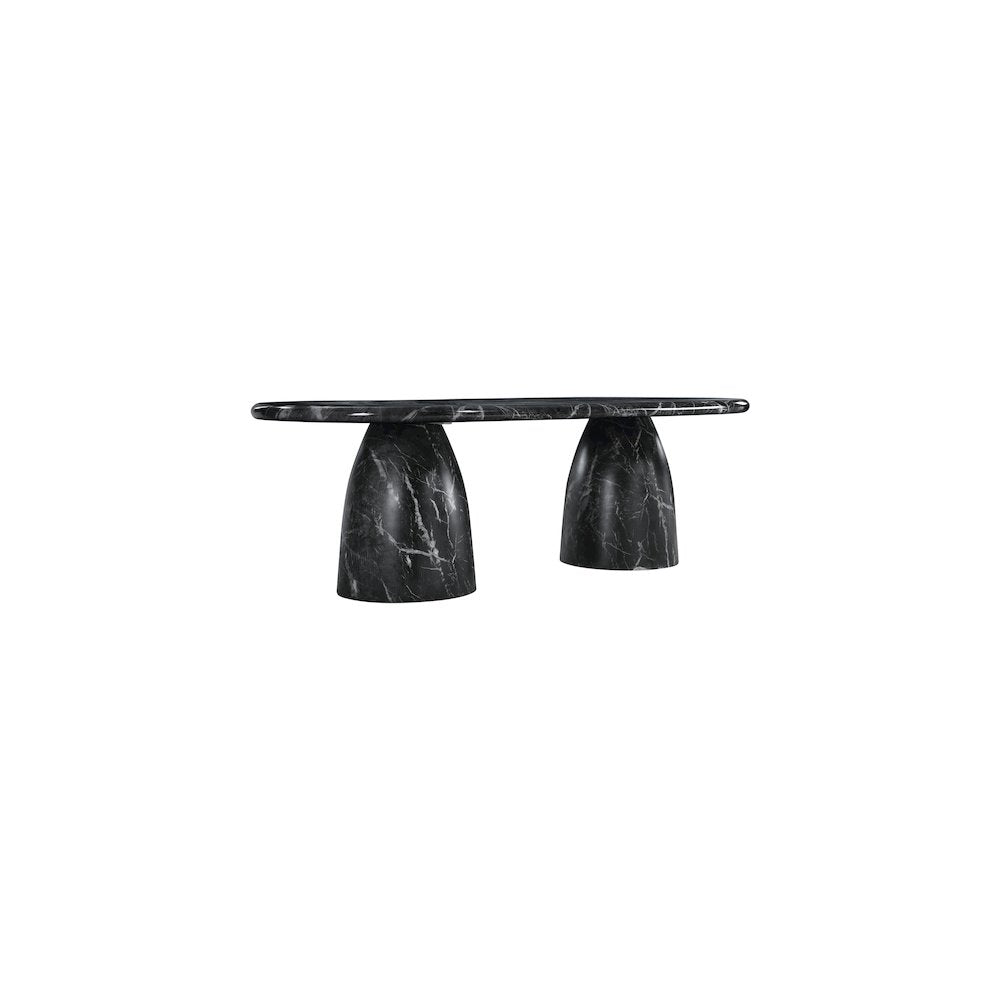 Cosenza Black 96" Marble Finish Concrete Dining Table