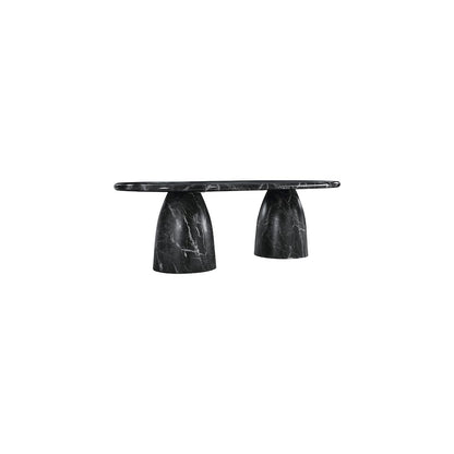 Cosenza Black 96" Marble Finish Concrete Dining Table