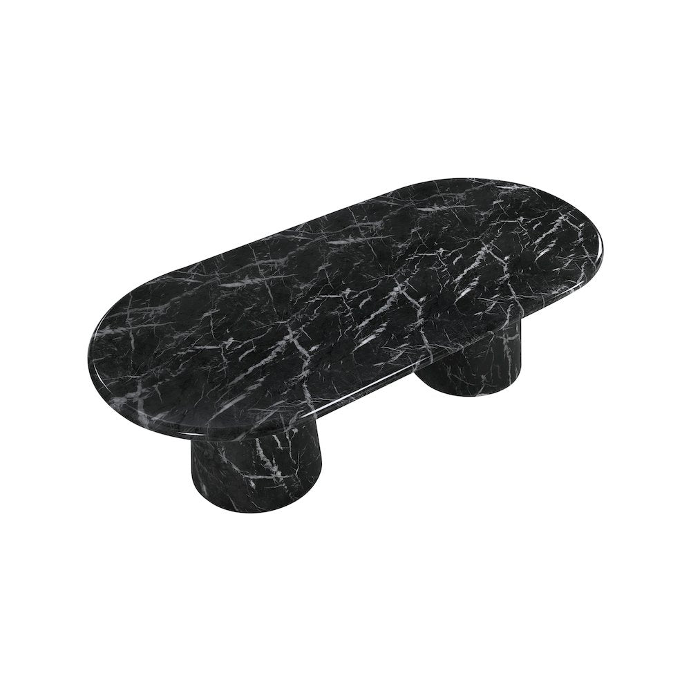 Cosenza Black 96" Marble Finish Concrete Dining Table