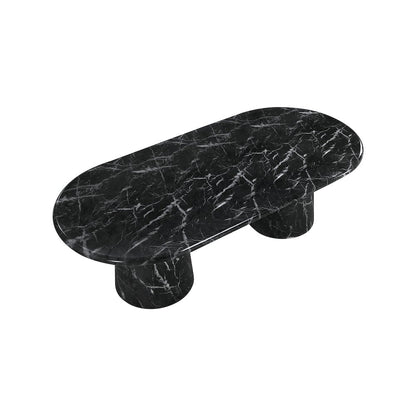 Cosenza Black 96" Marble Finish Concrete Dining Table