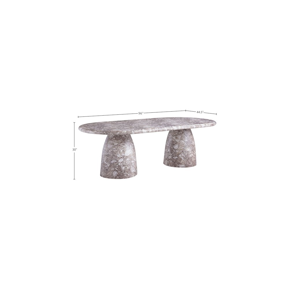Cosenza Brown 96" Marble Finish Concrete Dining Table