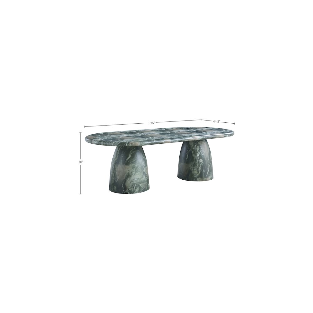 Cosenza Green 96" Marble Finish Concrete Dining Table