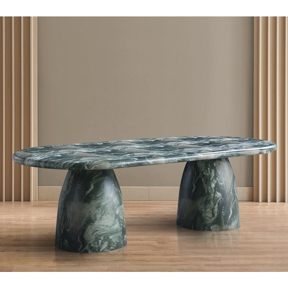 Cosenza Green 96" Marble Finish Concrete Dining Table