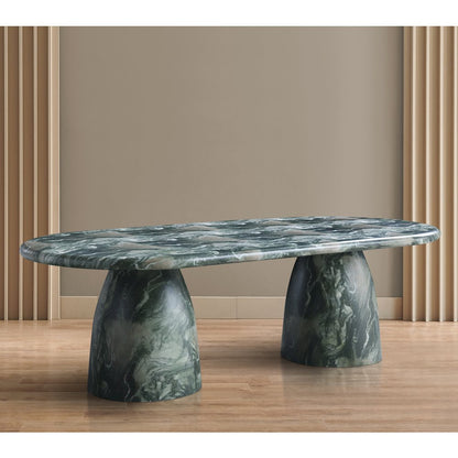 Cosenza Green 96" Marble Finish Concrete Dining Table