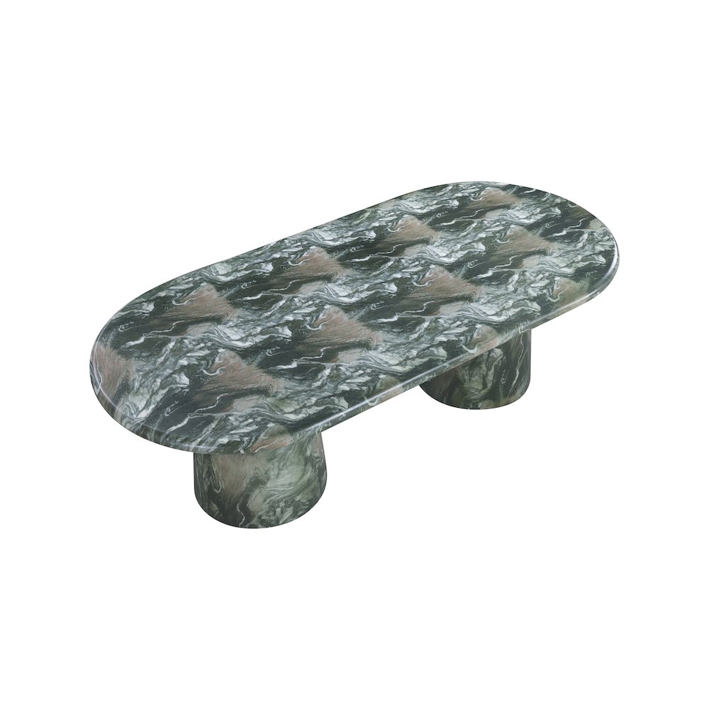 Cosenza Green 96" Marble Finish Concrete Dining Table