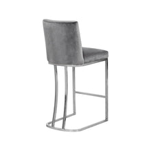 Heidi Grey Velvet Stool