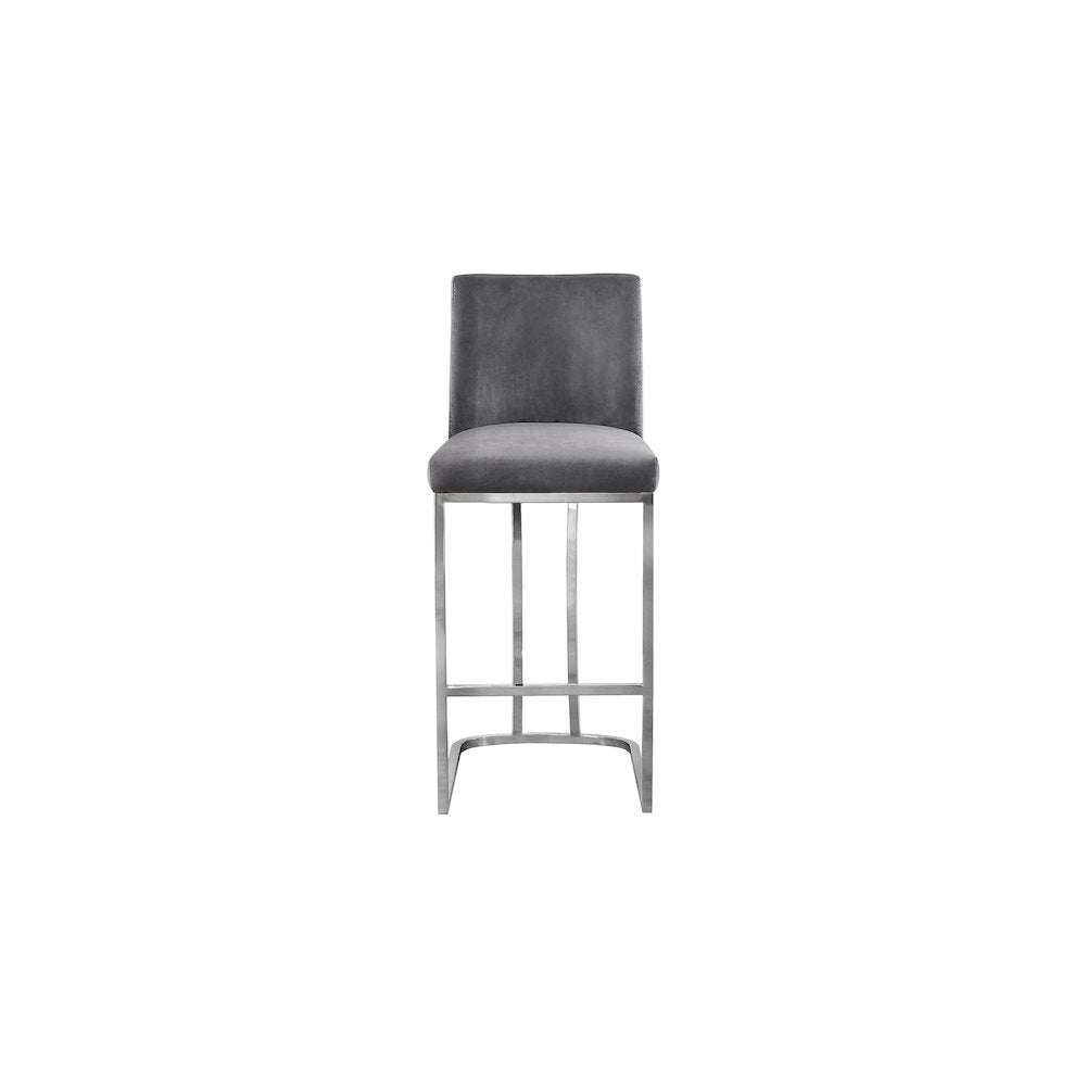 Heidi Grey Velvet Stool